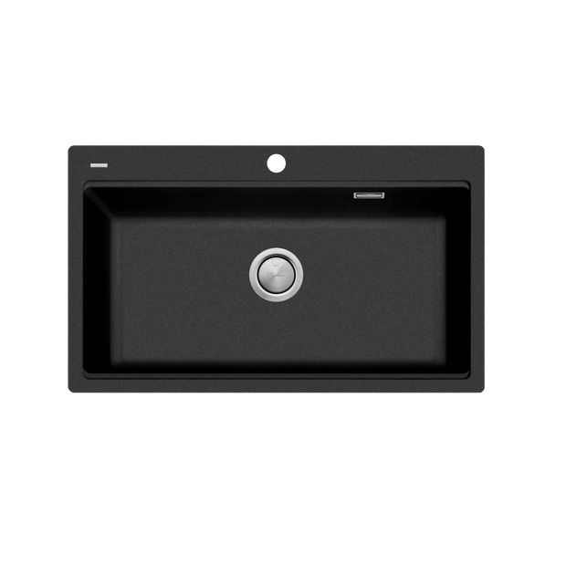 Santorini Topmount Workstation Sink in Black