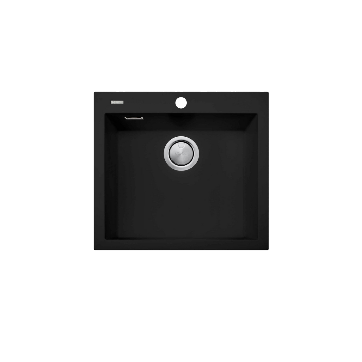 Santorini Large Bowl Topmount Sink in Matte Black