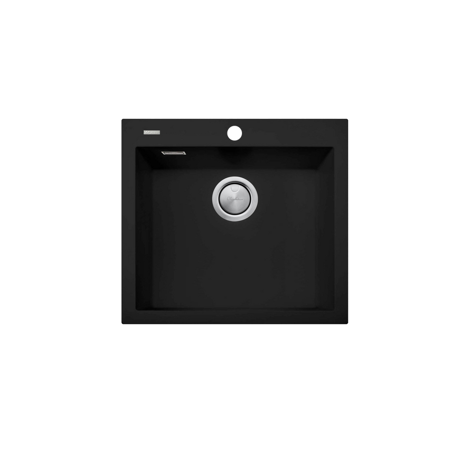 Santorini Large Bowl Topmount Sink in Matte Black