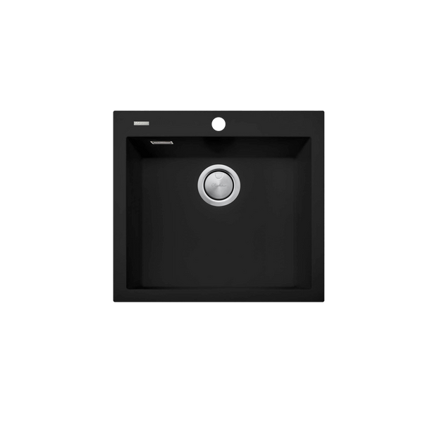 Santorini Large Bowl Topmount Sink in Matte Black