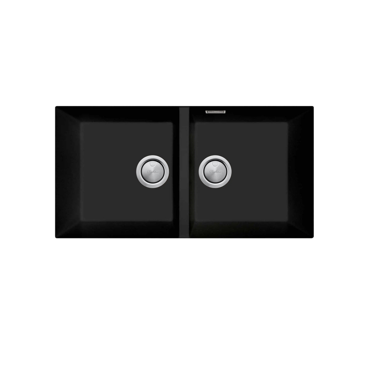 Santorini Double Bowl Undermount Sink in Matte Black