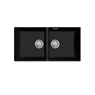 Santorini Double Bowl Undermount Sink in Matte Black