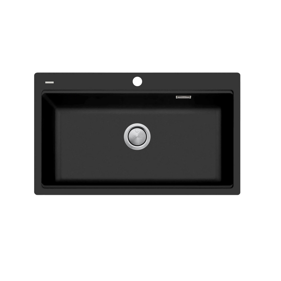 Santorini Topmount Workstation Sink in Matte Black