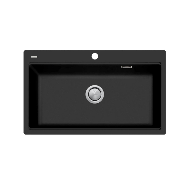 Santorini Topmount Workstation Sink in Matte Black