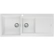 Santorini 1 and 3/4 Bowl Topmount Sink With Drainer Left Hand Bowl in White