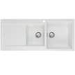 Santorini 1 and 3/4 Bowl Topmount Sink With Drainer Right Hand Bowl in White