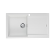 Santorini Single Bowl Topmount Sink With Drainer Left Hand Bowl in White