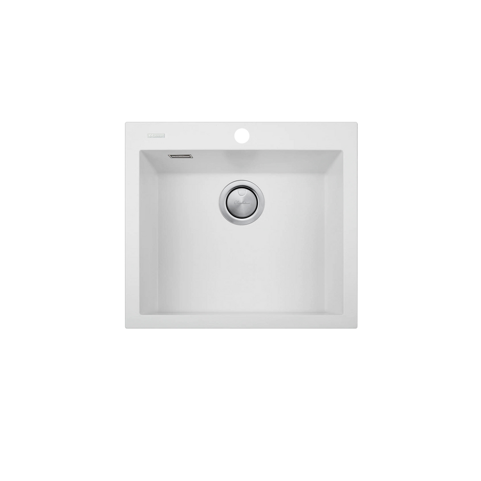 Santorini Large Bowl Topmount Sink in White