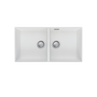 Santorini Double Bowl Undermount Sink in White