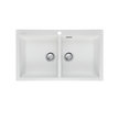 Santorini Double Bowl Topmount Sink in White