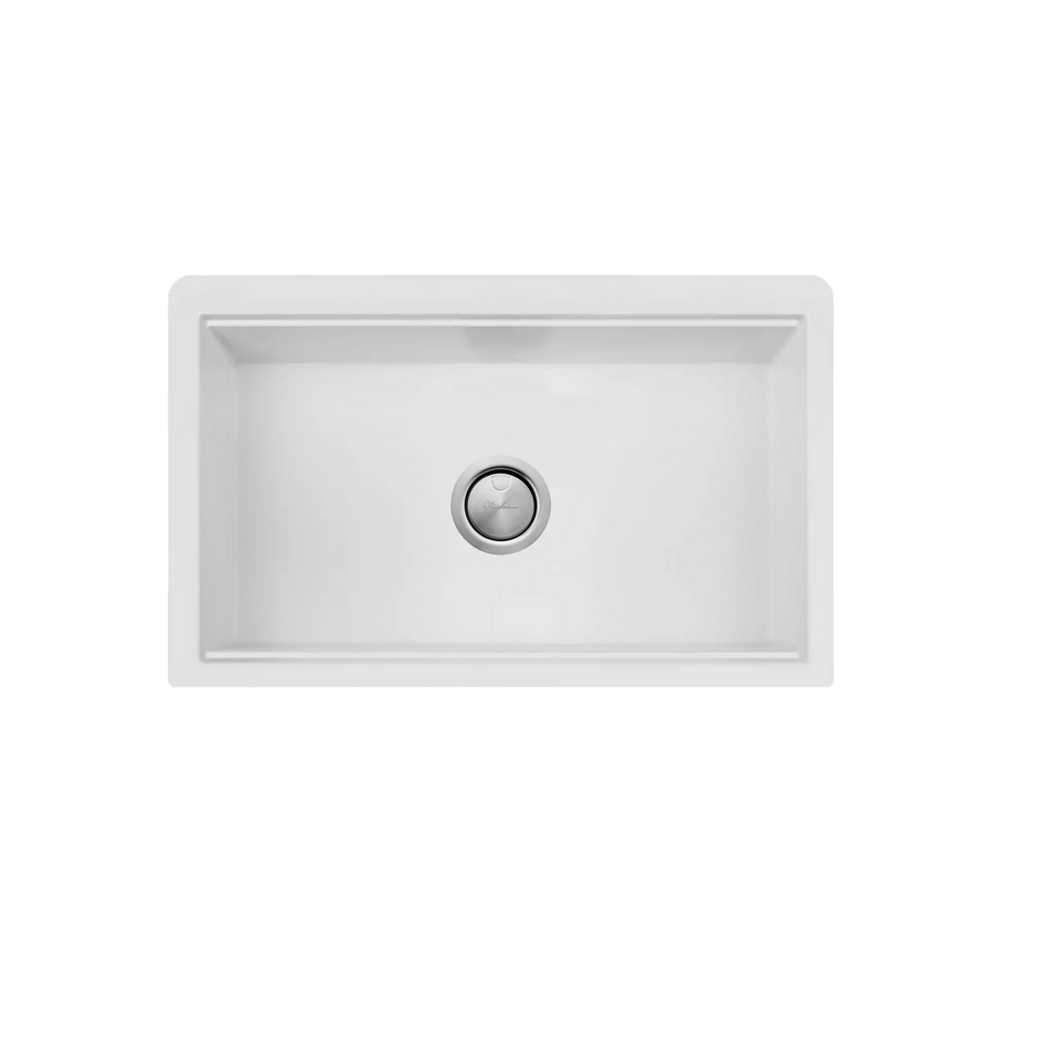 Santorini Farmhouse Undermount Sink in White view 2