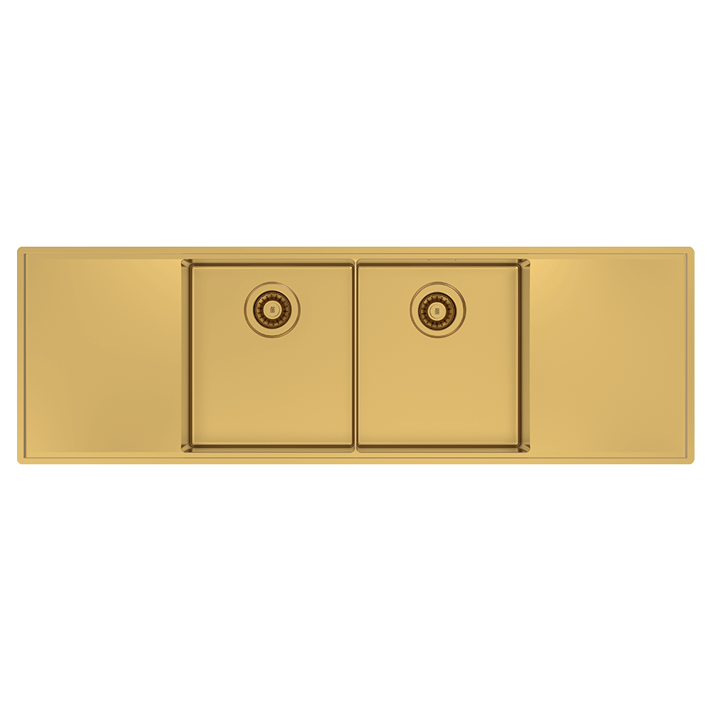 Boutique Lugano Double Bowl and Double Drainer Eureka Gold