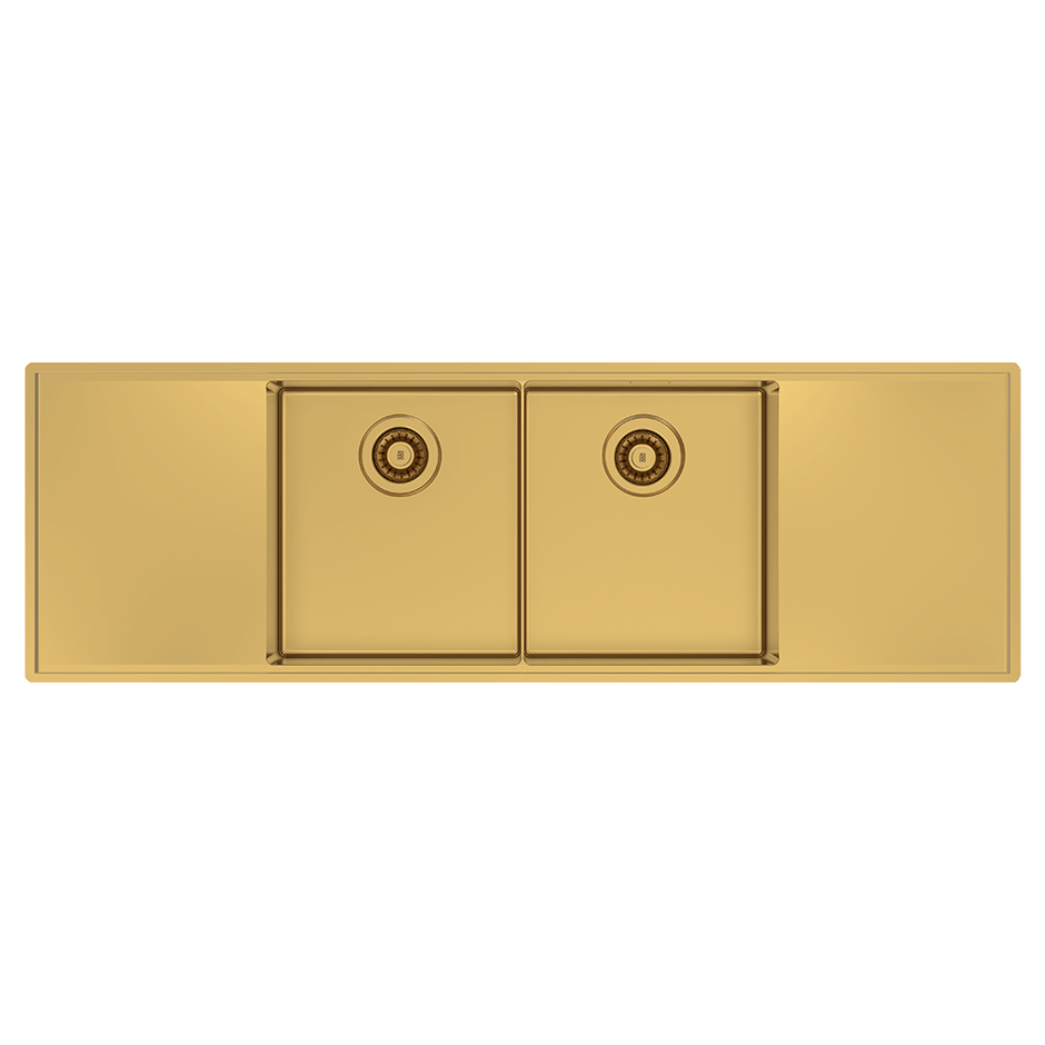 Boutique Lugano Double Bowl and Double Drainer Eureka Gold