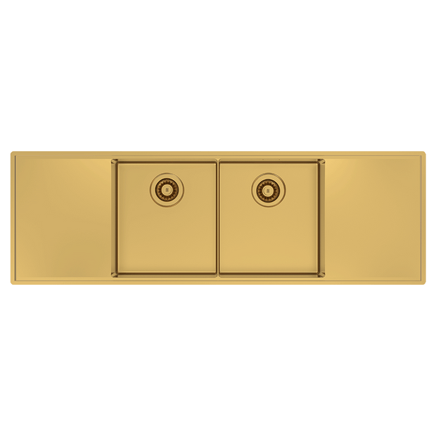Boutique Lugano Double Bowl and Double Drainer Eureka Gold