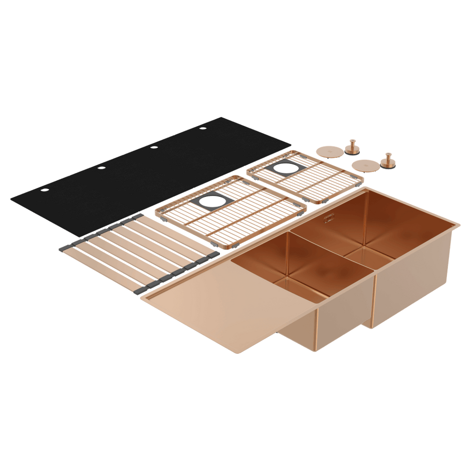 Boutique Lugano One and One Quarter Drainer Right Hand Bowl Artisan Copper