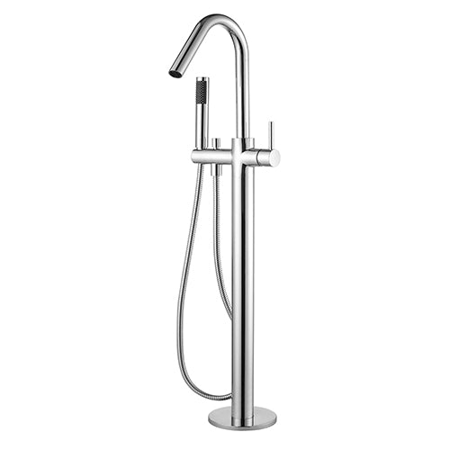 Star Freestanding Bath Mixer With Hand Shower - chrome