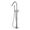 Star Freestanding Bath Mixer With Hand Shower - brushed-chrome
