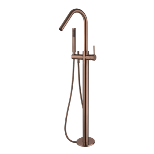 Star Freestanding Bath Mixer With Hand Shower - champagne