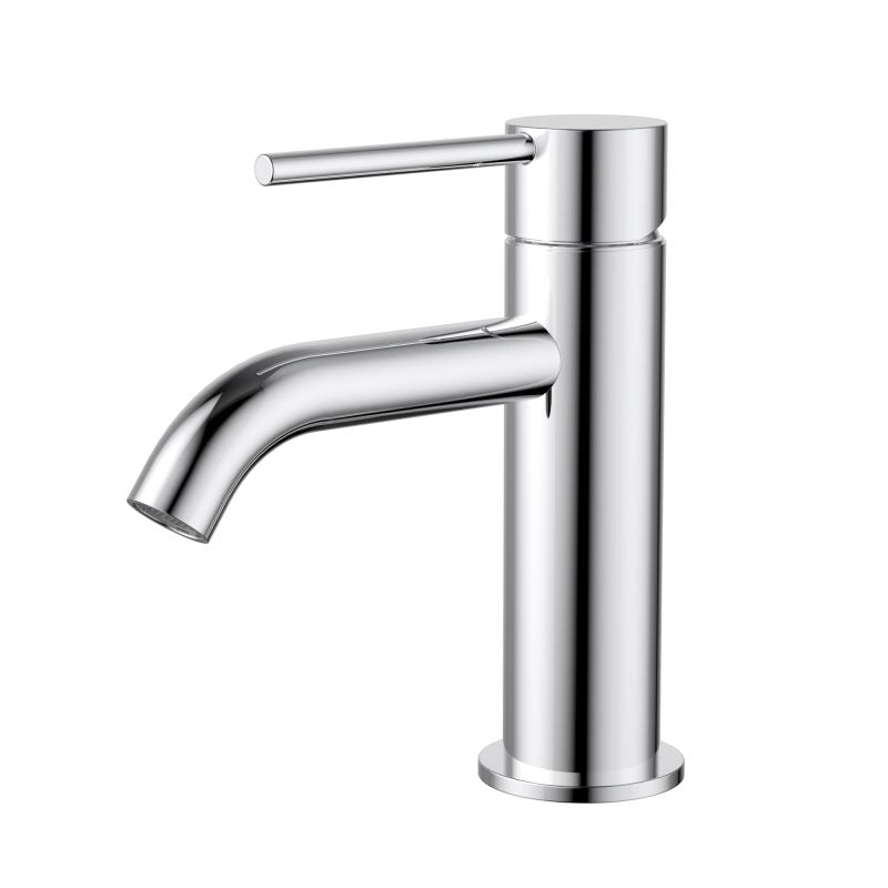 Star Mini Basin Mixer Curved Spout - chrome