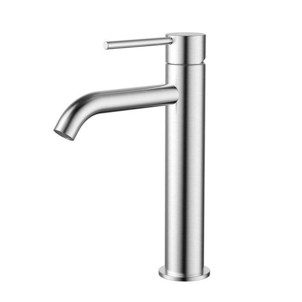 Star Mini Mid-Rise Basin Mixer Curved Spout - brushed-chrome