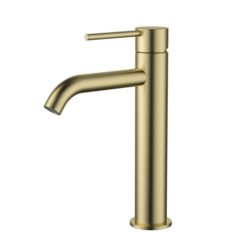 Star Mini Mid-Rise Basin Mixer Curved Spout - brushed-bronze