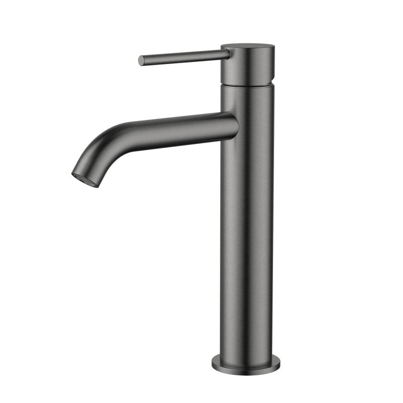 Star Mini Mid-Rise Basin Mixer Curved Spout - gun-metal