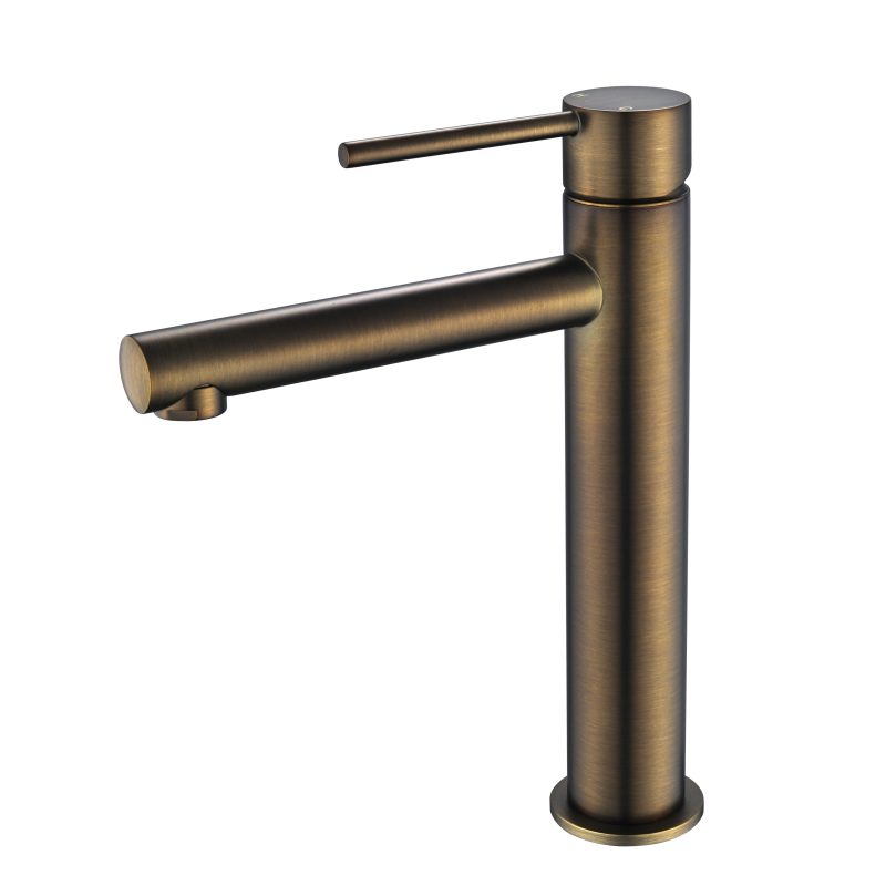 Star Mini Mid Rise Basin Mixer - antique-brass