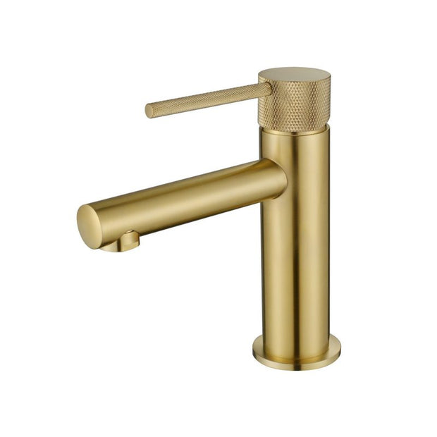 Star Mini Basin Mixer With Knurled Handle - brushed-bronze