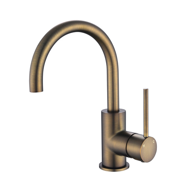 Star Mini Basin/Kitchen Mixer Antique Brass