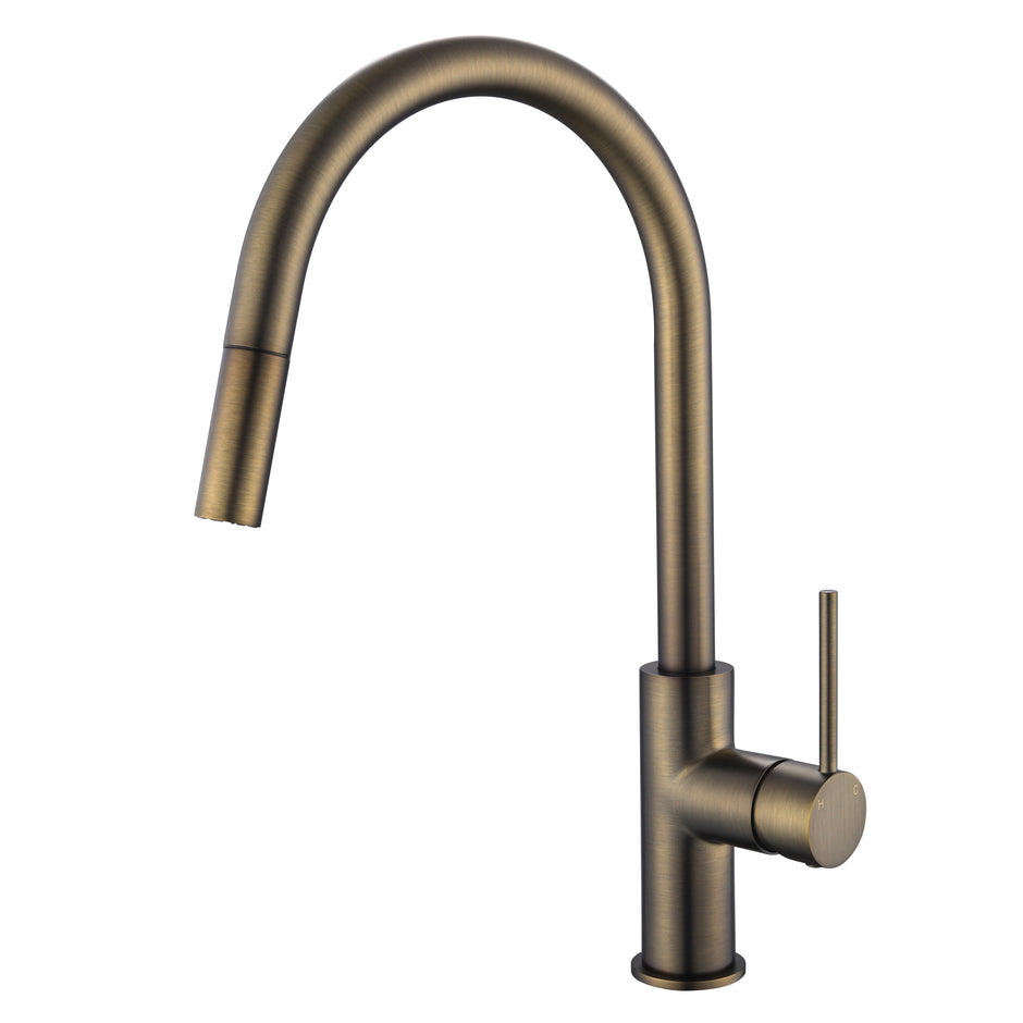 Star Mini Pull-Out Kitchen Mixer Antique Brass