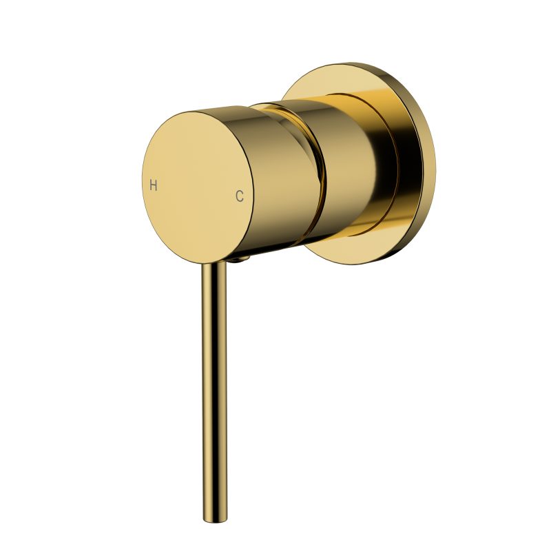 Star Mini Shower Mixer 60mm - polished-brass
