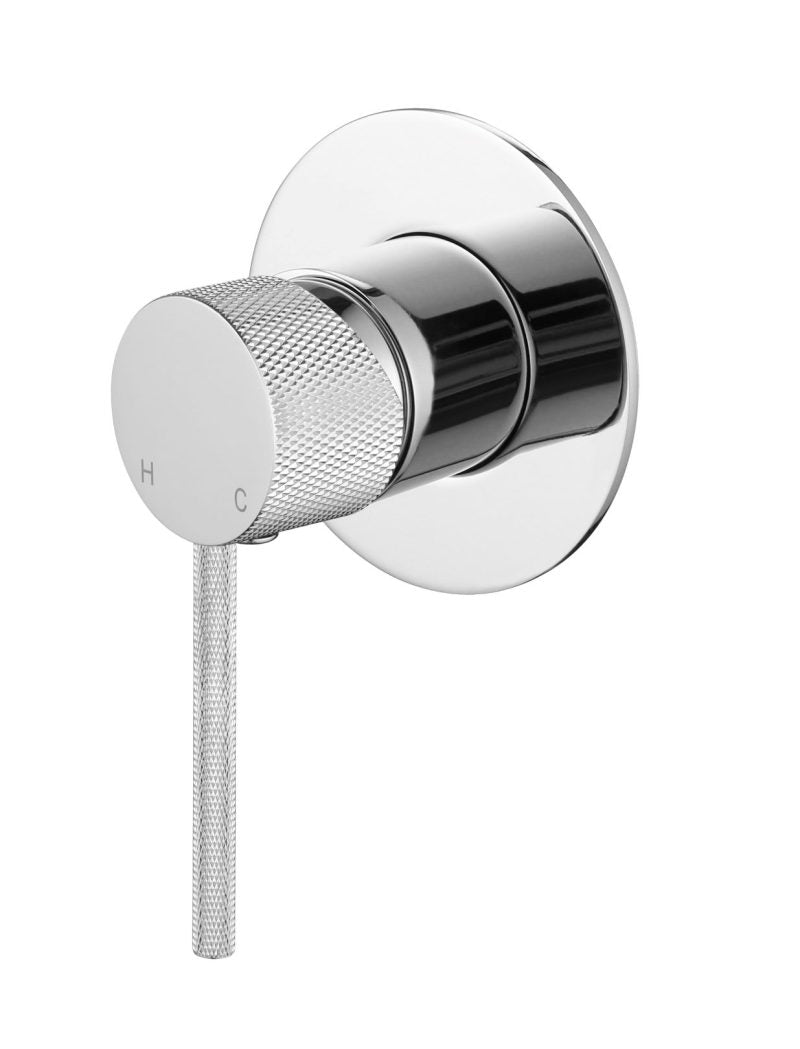 Star Mini Shower Mixer With Knurled Handle - chrome