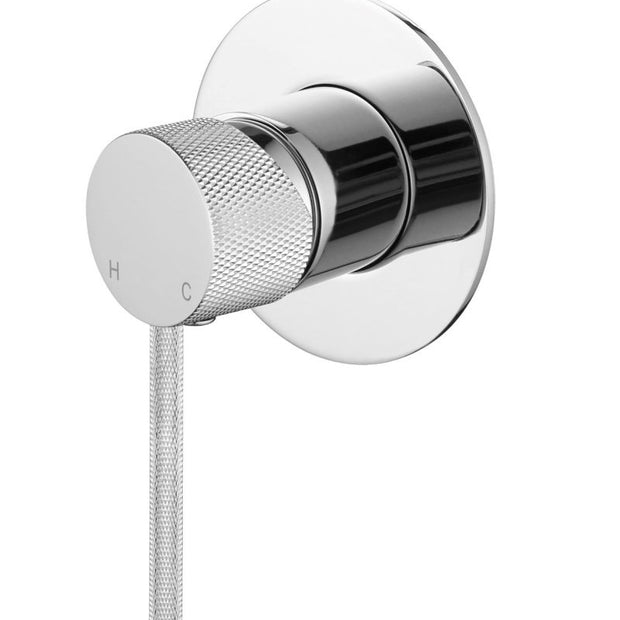 Star Mini Shower Mixer With Knurled Handle - chrome