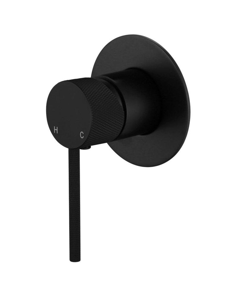 Star Mini Shower Mixer With Knurled Handle - matte-black