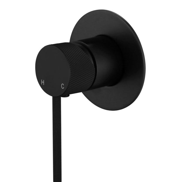 Star Mini Shower Mixer With Knurled Handle - matte-black