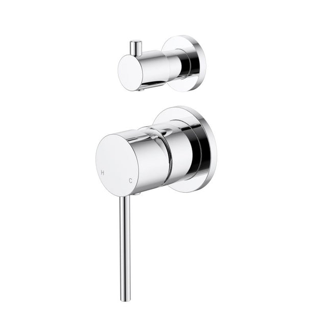 Star Mini Shower Diverter Mixer Small Backplate - chrome