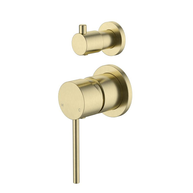 Star Mini Shower Diverter Mixer Small Backplate - brushed-bronze