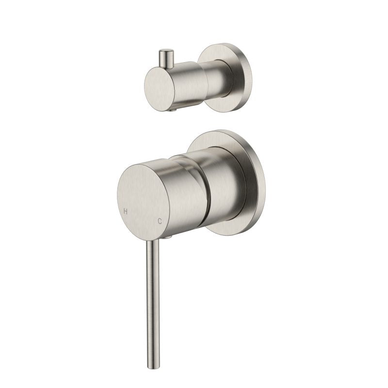 Star Mini Shower Diverter Mixer Small Backplate - brushed-nickel
