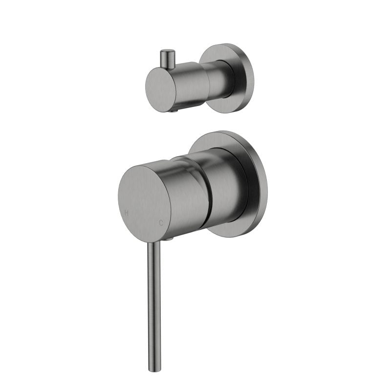 Star Mini Shower Diverter Mixer Small Backplate - gun-metal