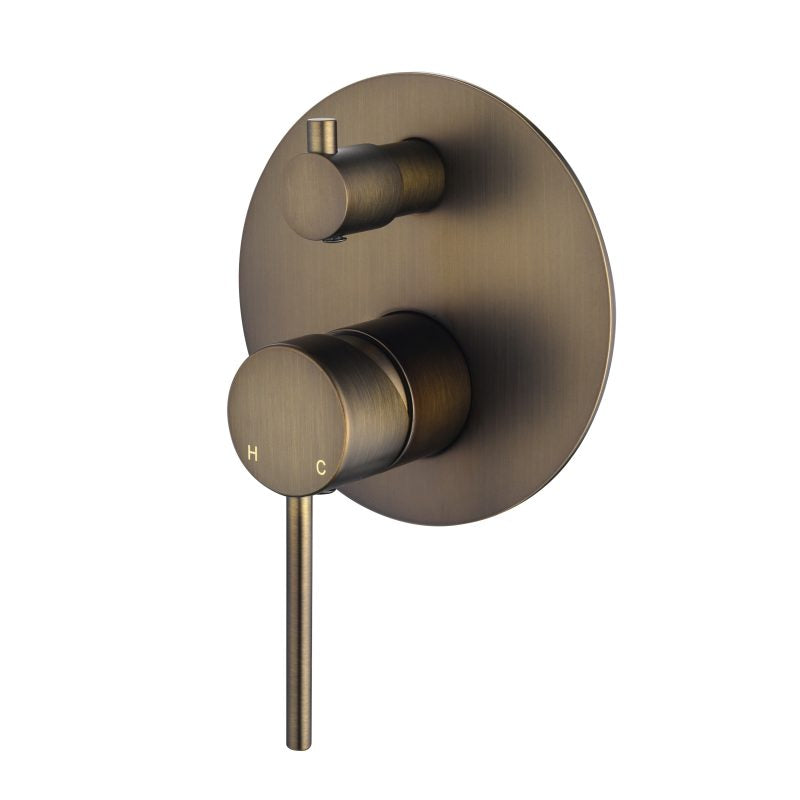 Star Mini Shower Diverter Mixer - antique-brass