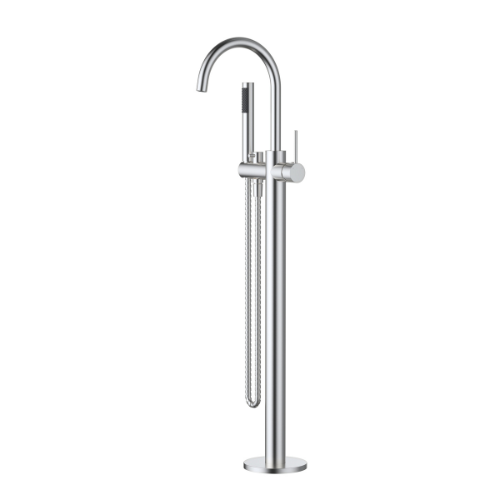 Star Mini Freestanding Bath Mixer With Hand Shower - chrome