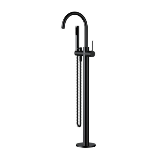 Star Mini Freestanding Bath Mixer With Hand Shower - matte-black