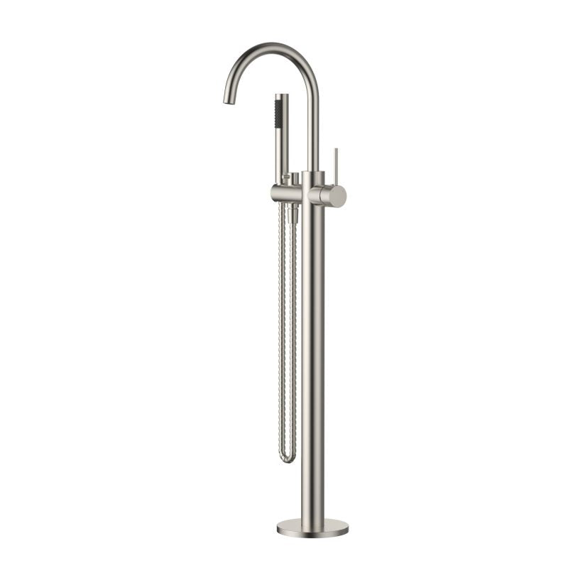 Star Mini Freestanding Bath Mixer With Hand Shower - brushed-nickel