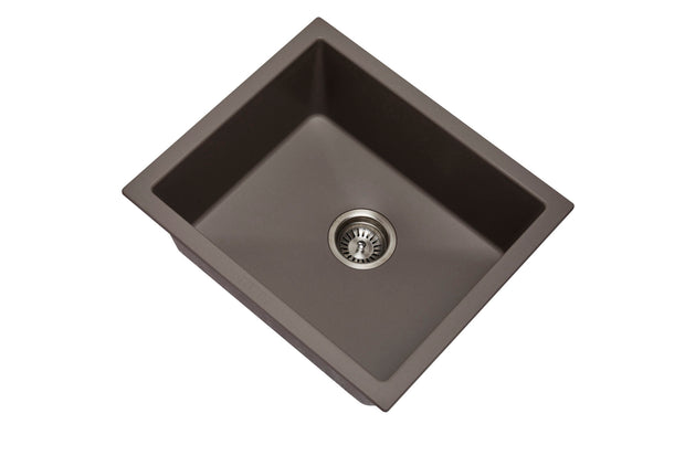 Navona Salsa Single Bowl Granite Sink 533 x 457 x 205mm Concrete Grey