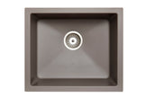 Navona Salsa Single Bowl Granite Sink 533 x 457 x 205mm Concrete Grey