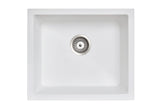 Navona Salsa Single Bowl Granite Sink 533 x 457 x 205mm Snova White