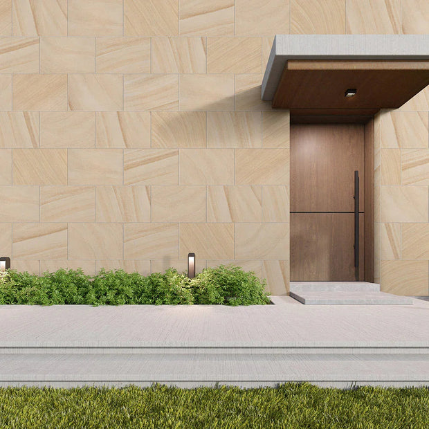 Sandstone Bondi Porcelain Tiles and Pavers in a room setting