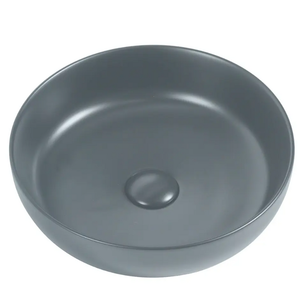 Bacino Counter Top Ceramic Basins in Grey Matte