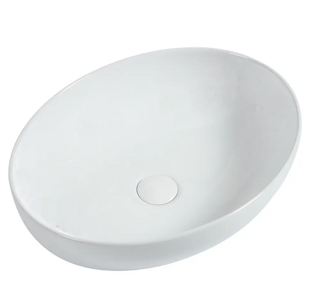Pesini Counter Top Ceramic Basin in White Gloss