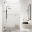 Round Gooseneck Shower Set with 300mm rose, Three-Function Hand Shower - Shadow Gunmetal